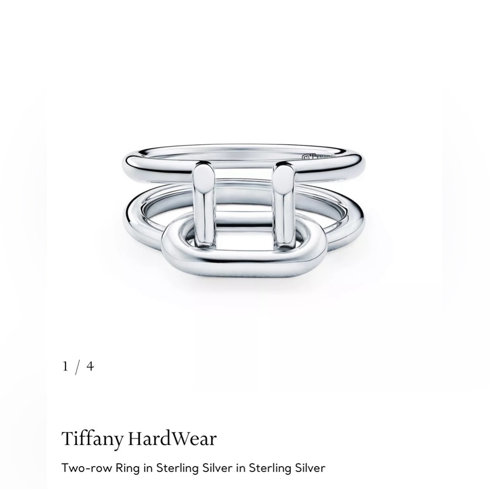 Tiffany & Co. Sterling Silver Two Row Ring - Picture 1 of 16